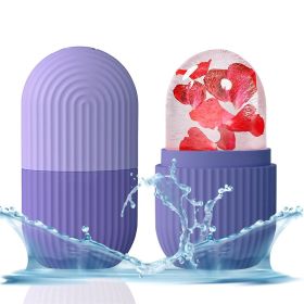 Ice Mold for Face, Ice Roller for Face & Eye, Beauty Facial Ice Rollers Ice Holder Mold (Color: Purple)
